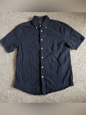 Portuguese Flannel Atlantico Camp Collar Seersucker Short Sleeve Button Up Shirt